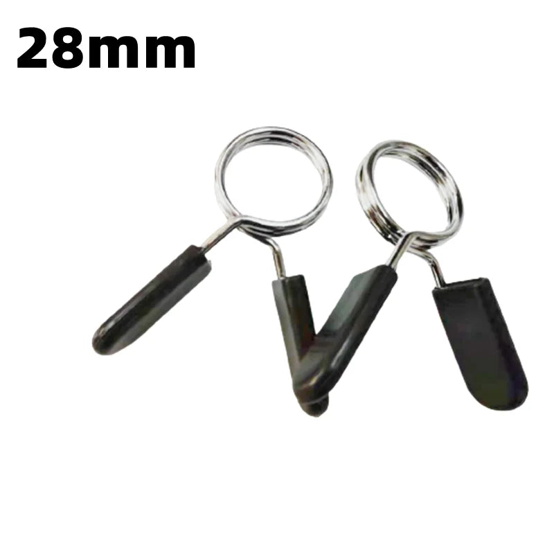 1 Pair 25/28/30/50MM Dumbbell Barbell Spring Collars Clip Weight Bar Exercise Clamps Spring Lock for Gym Fitness Weightlifting