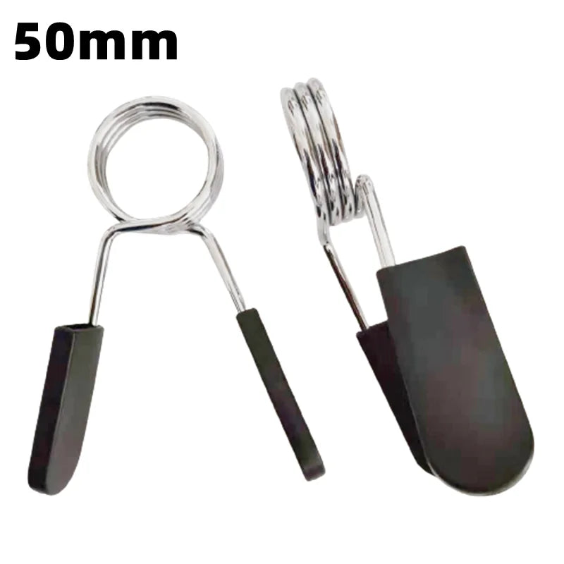 1 Pair 25/28/30/50MM Dumbbell Barbell Spring Collars Clip Weight Bar Exercise Clamps Spring Lock for Gym Fitness Weightlifting