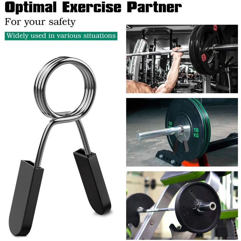1 Pair 25/28/30/50MM Dumbbell Barbell Spring Collars Clip Weight Bar Exercise Clamps Spring Lock for Gym Fitness Weightlifting