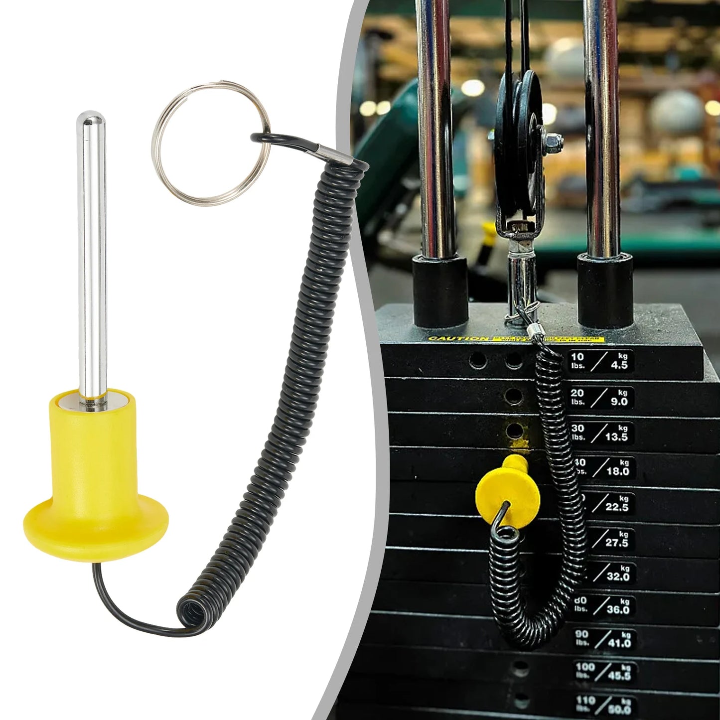 1pc Fitness Magnetic Pins M8/M10 80/105/125mm Weight Stack Pin With Steel Wire Lanyard Gym Equipment Bolts Replacement Accessori